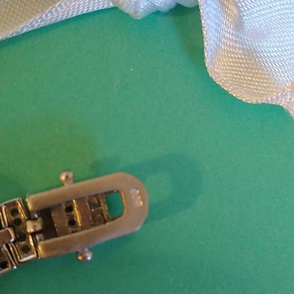 Sterling Silver Double Channel Set CZ Tennis 7.0" Bracelet with Safety - Picture 6 of 9